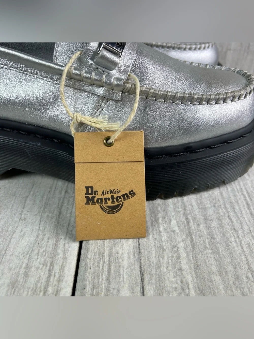 NEW Dr. Martens Docs Penton II Quad Platform  Loafer Shoe Silver Women’s Size 7